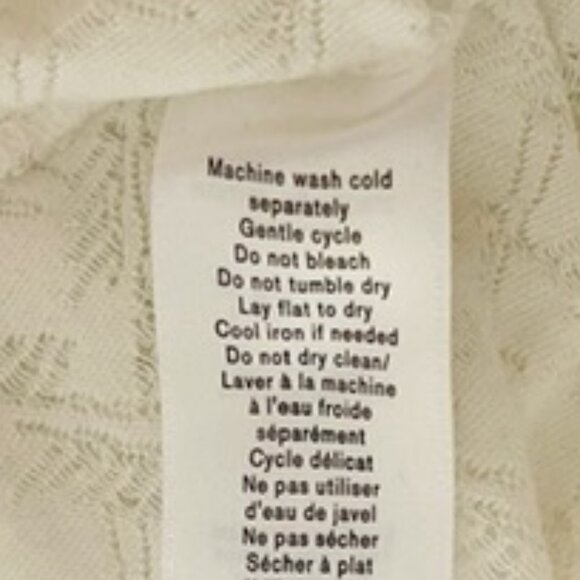 Rag & Bon Large Ivory Long Sleeve Mock Neck Burnout Top - Picture 6 of 6